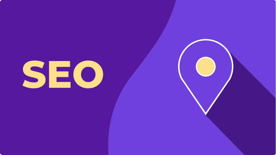 Acronym SEO and map marker pin